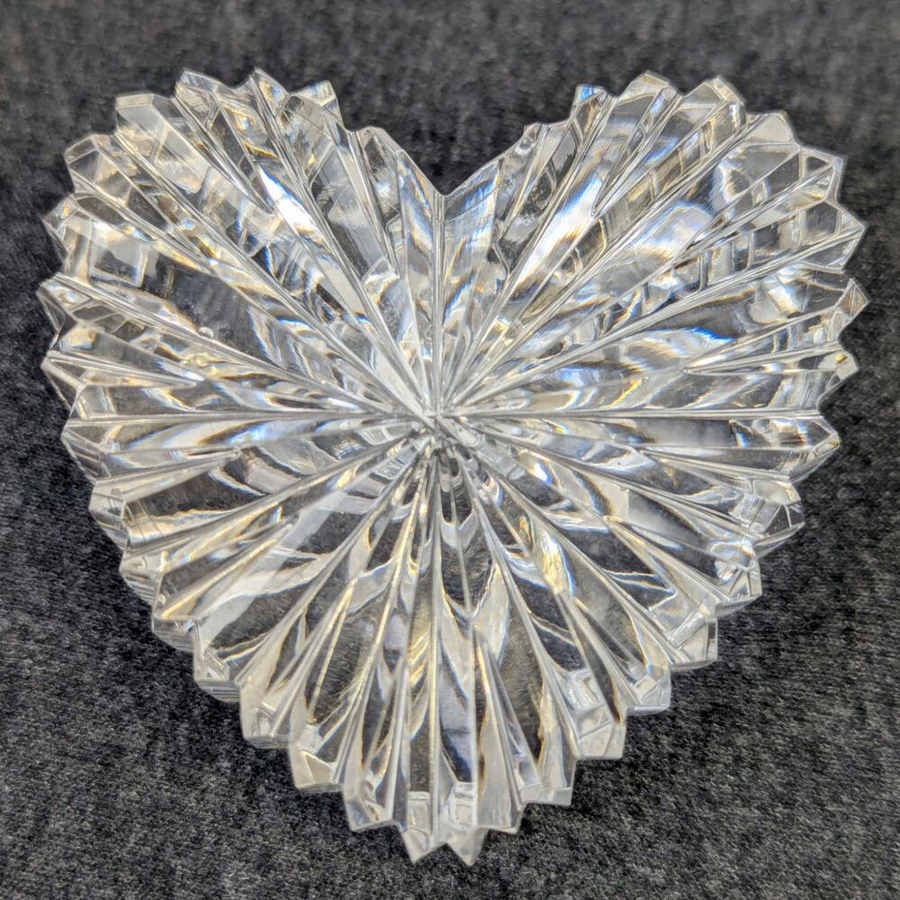 Kilkenny Crystal Heart Paperweight Clear Faceted Love Gift Irish Decorative